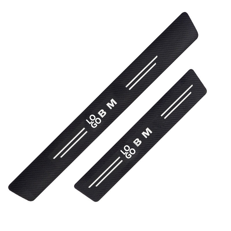 Car 3d Design Carbon Fiber Sticker With Customized Logo Car Emblem Body Sill Trunk Accessories Door Edge Guard Protecter