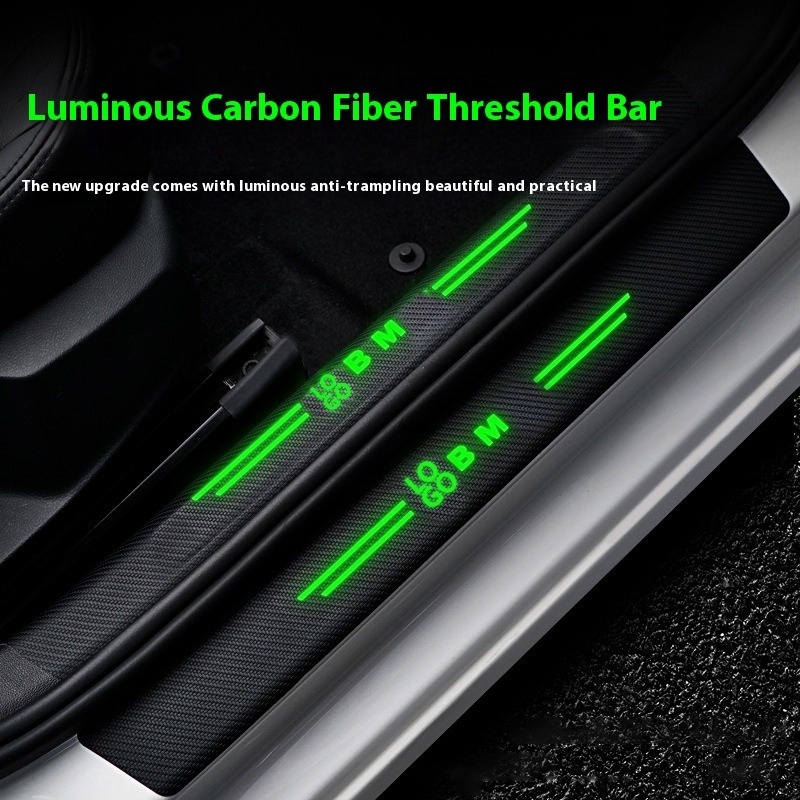 Car 3d Design Carbon Fiber Sticker With Customized Logo Car Emblem Body Sill Trunk Accessories Door Edge Guard Protecter