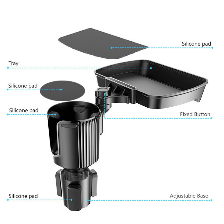 Jumon Car Drink Holder Expander Adjustable Tray Table For Food With Phone Slot Multi Purpose Cup Holder For Car