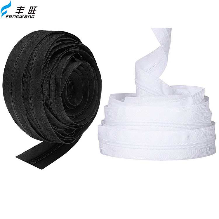 High Quality Big Zipper nylon zipper #10 Nylon Zipper Tape Black By The Yard for luggage bags