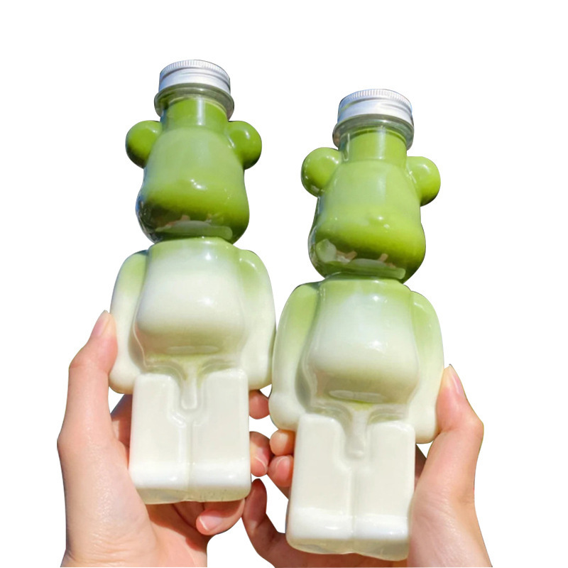 350ml 400ml 500ml Custom Disposable Packaging Beverage Pet Empty Bottle Animal Shape Cute Bear Shape Bottle