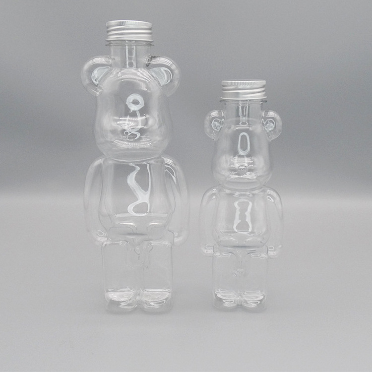 High Quality Bear Shaped Plastic Cosmetic Bottle Pet Bear Shaped Milk Tea Honey Bear Bottle