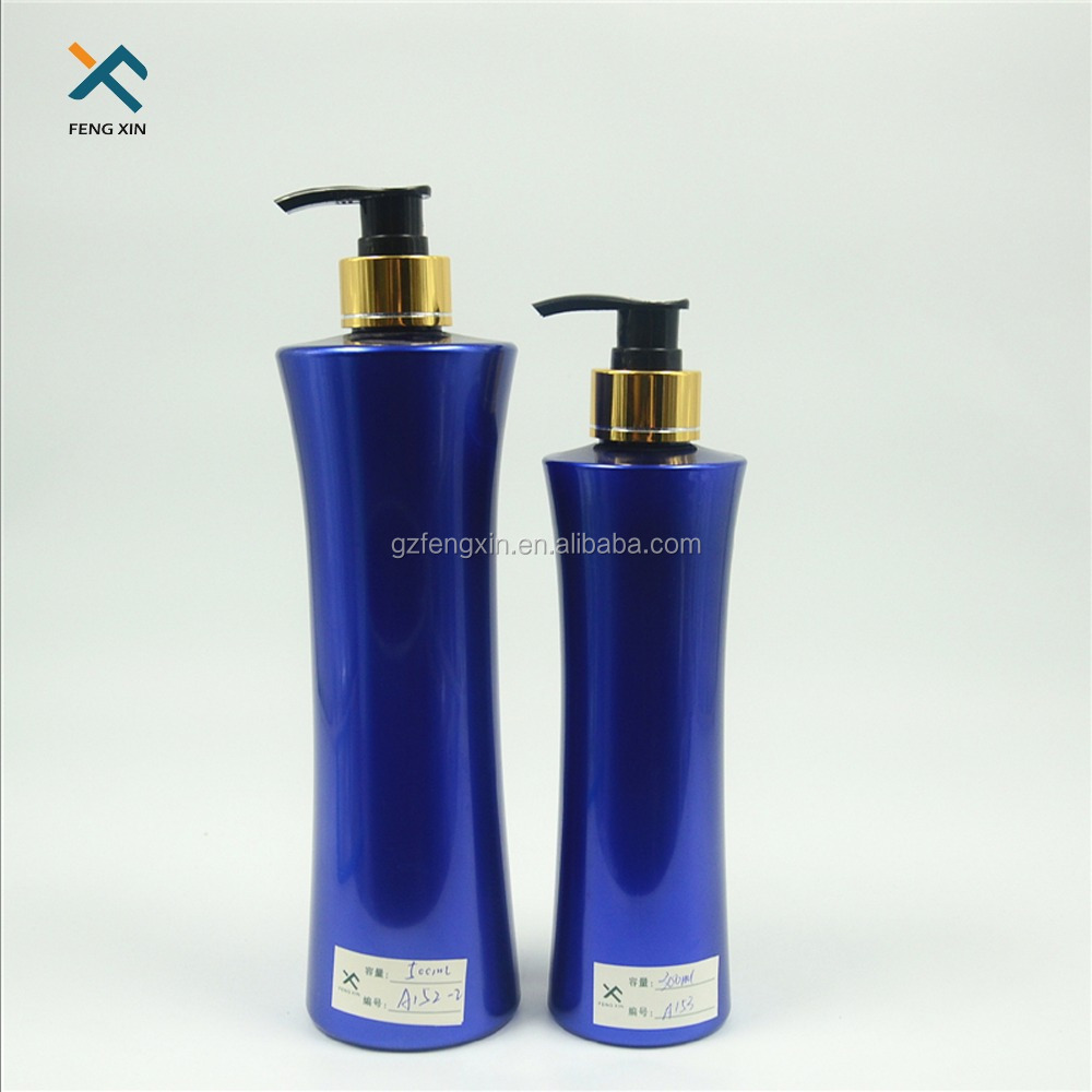 blue plastic 250ml 500ml 800ml 1 litre shampoo bottle