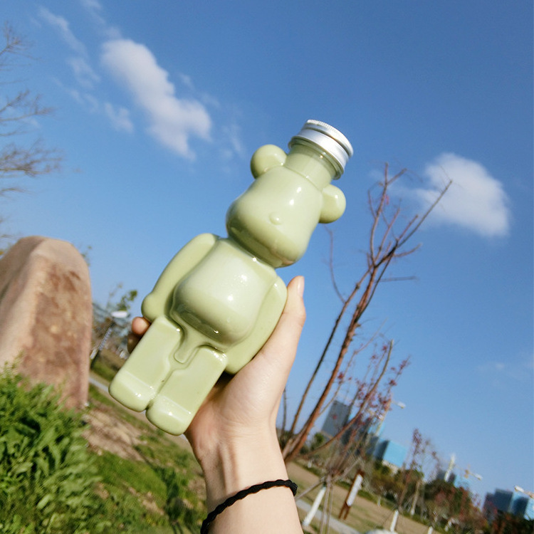 350ml 400ml 500ml Custom Disposable Packaging Beverage Pet Empty Bottle Animal Shape Cute Bear Shape Bottle