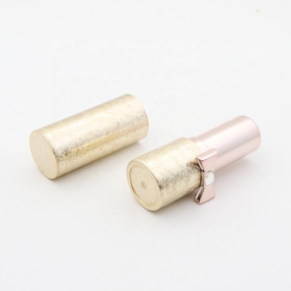 Mini gold color lipstick tube empty for liquid lipgloss cosmetics tubes with bow