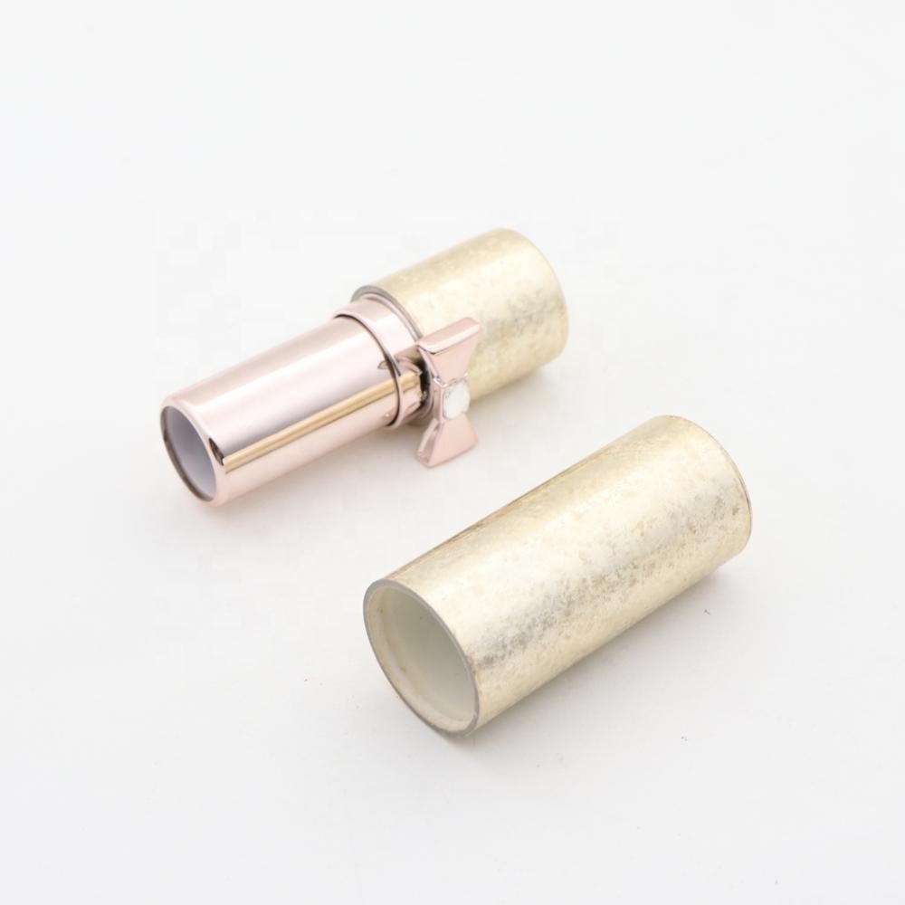 Mini gold color lipstick tube empty for liquid lipgloss cosmetics tubes with bow