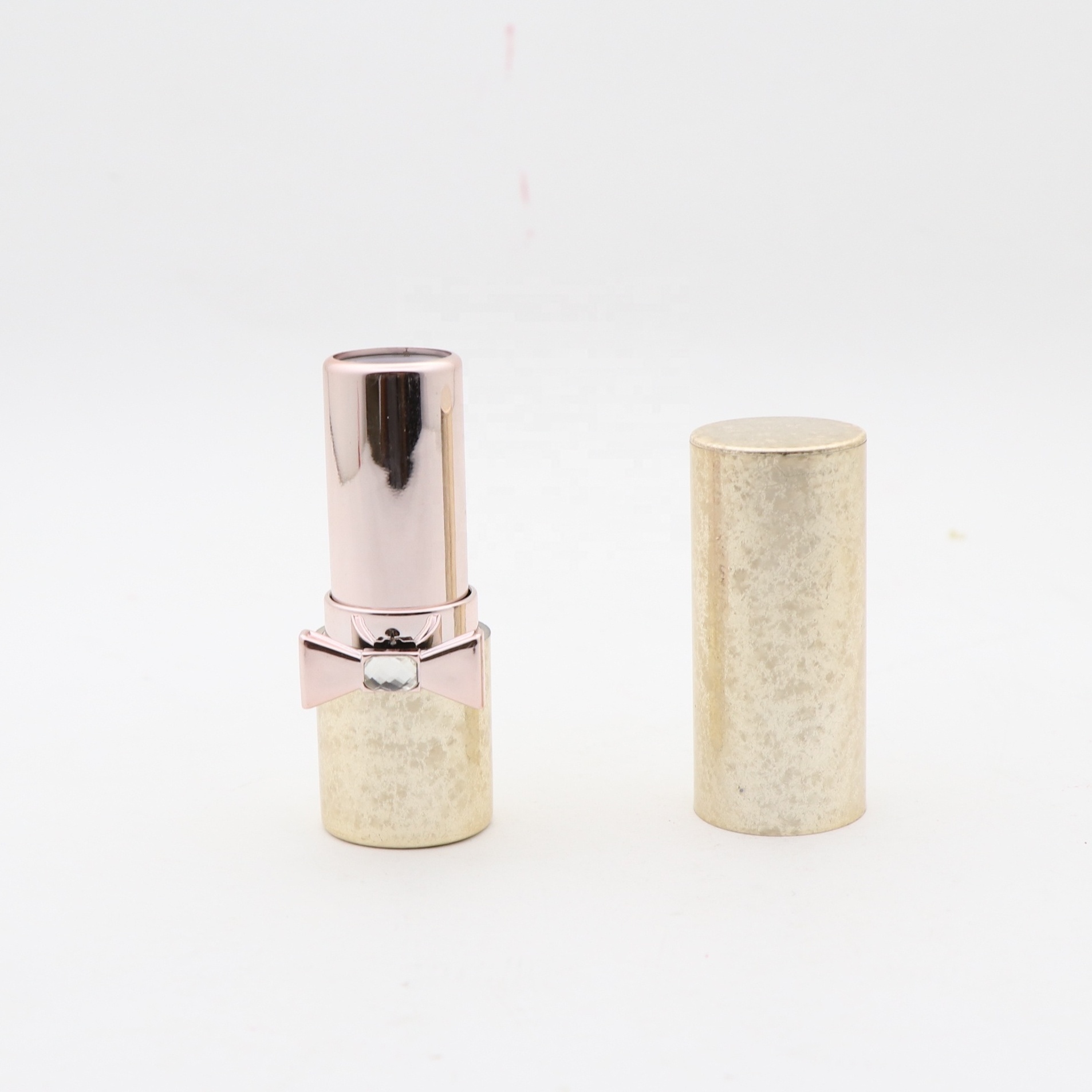 Mini gold color lipstick tube empty for liquid lipgloss cosmetics tubes with bow