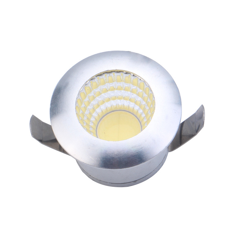 High Quality recessed cutout 27mm cob 3w 3 watt dc12v led mini small cabinet spotlight 12v black/white