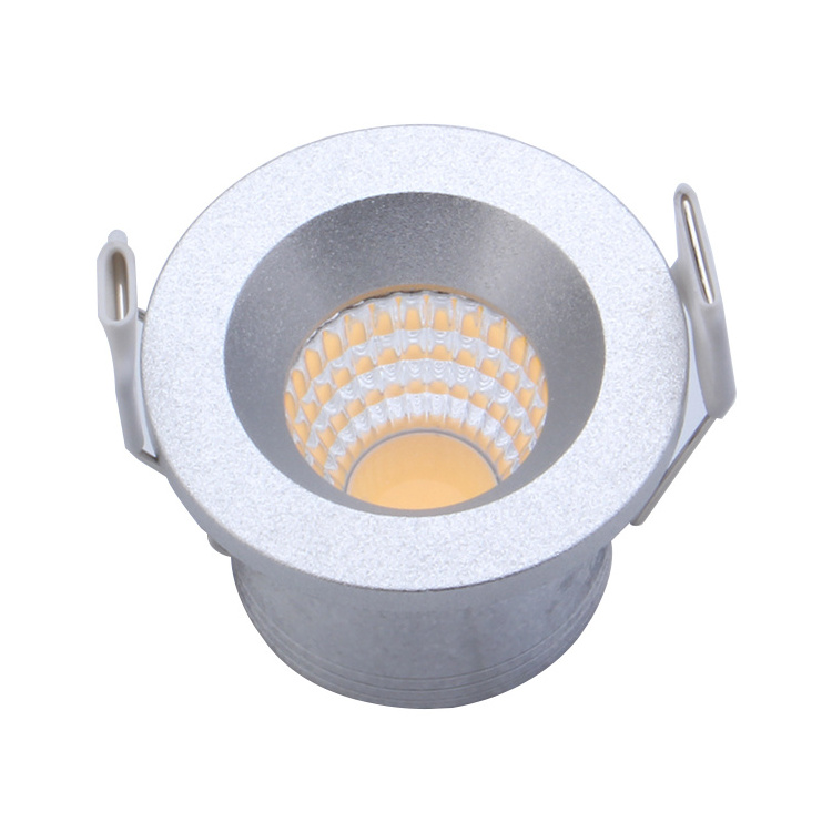 High Quality recessed cutout 27mm cob 3w 3 watt dc12v led mini small cabinet spotlight 12v black/white