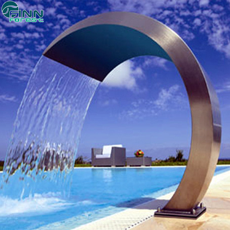 Fiberglass Swimming Pool Stainless Steel Artificial Waterfalls For Ponds