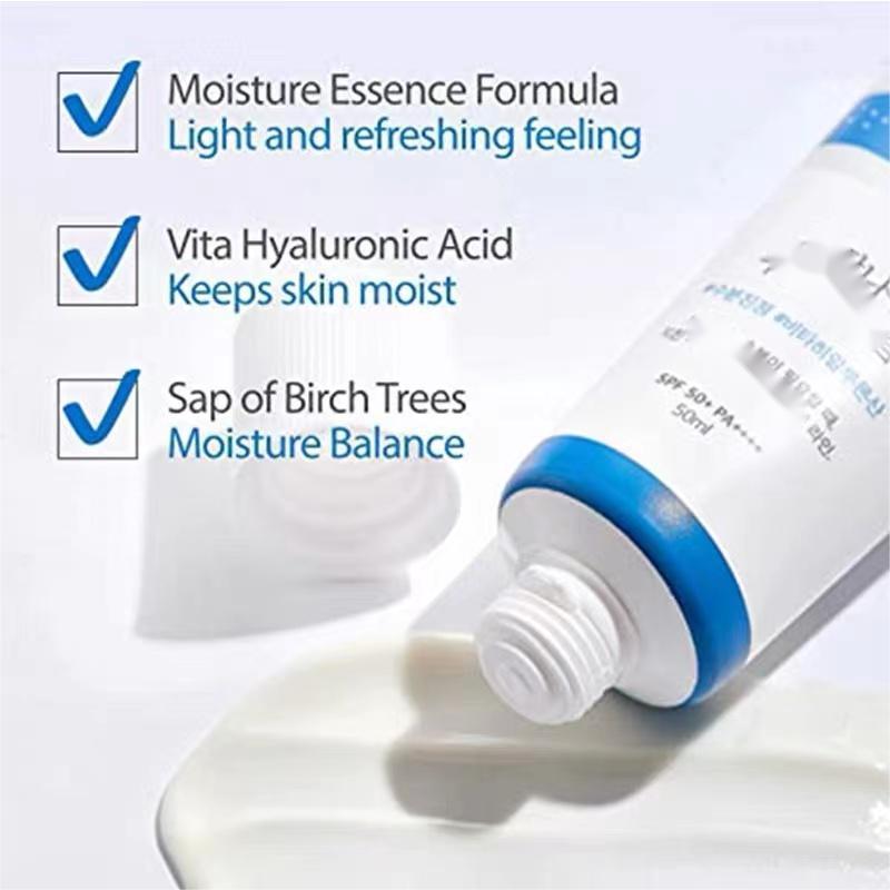 Birch Juice Moisturizing Sunscreen Spf 50 Pa++++ Sun Protection Cream Mineral Skin Care Facial Whitening Gel Lotion Korean