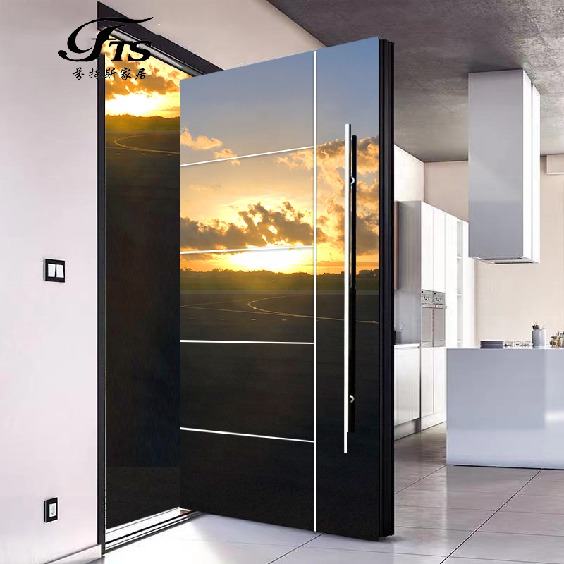 Modern Pivot Door Mirror Surface Stainless Steel Entrance Door Exterior Security Front Pivot Door