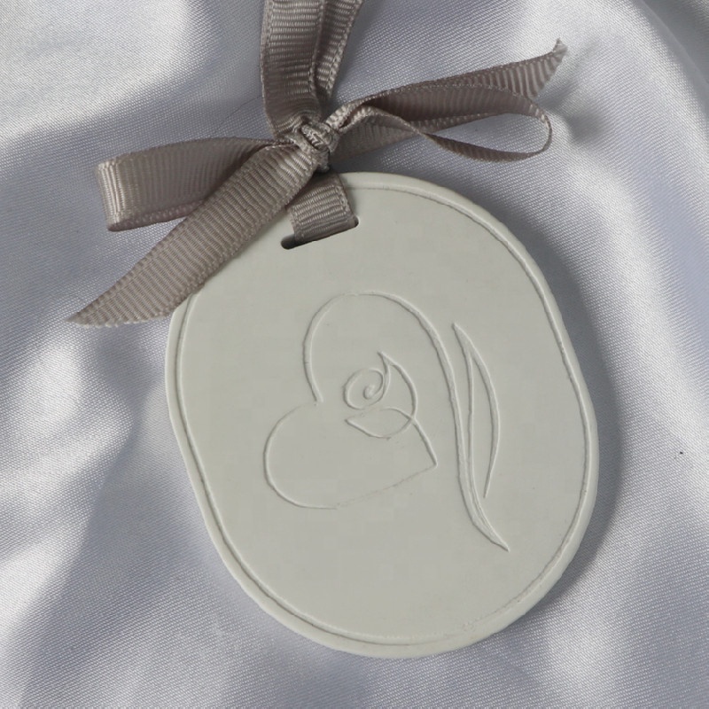 Logo Customized Hanging Oval Scented Ceramic Aromatherapy Essential Oil Diffuser Plaster