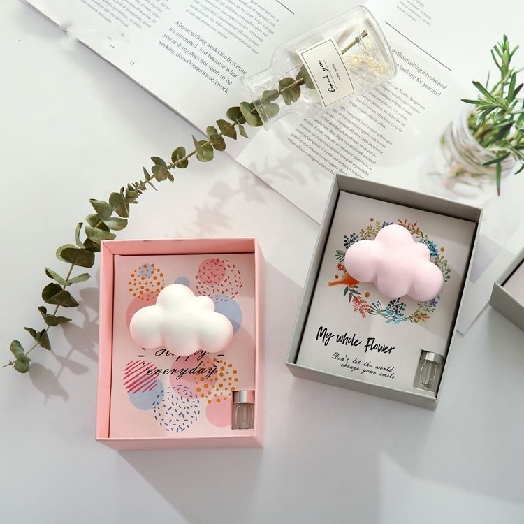 Gift Box Packed Car Vent Clip Air Freshener Ceramic Cloud Aromatherapy Essential Oil Diffuser Scented Clay