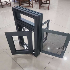 China Supplier Coating Finish Modern House Window Design Glass Doors And Windows Tilt And Turn Aluminum Black Window