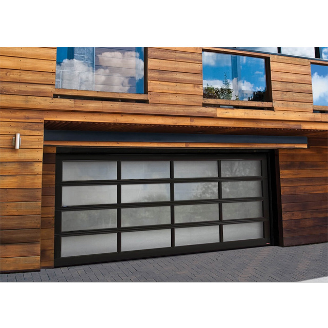 Tinted 16x8 Aluminum Full Glass Garage Door Modern 16x7 Rolling Folding Aluminum Alloy Frameless Glass Garage Doors 18 X 8 Ft