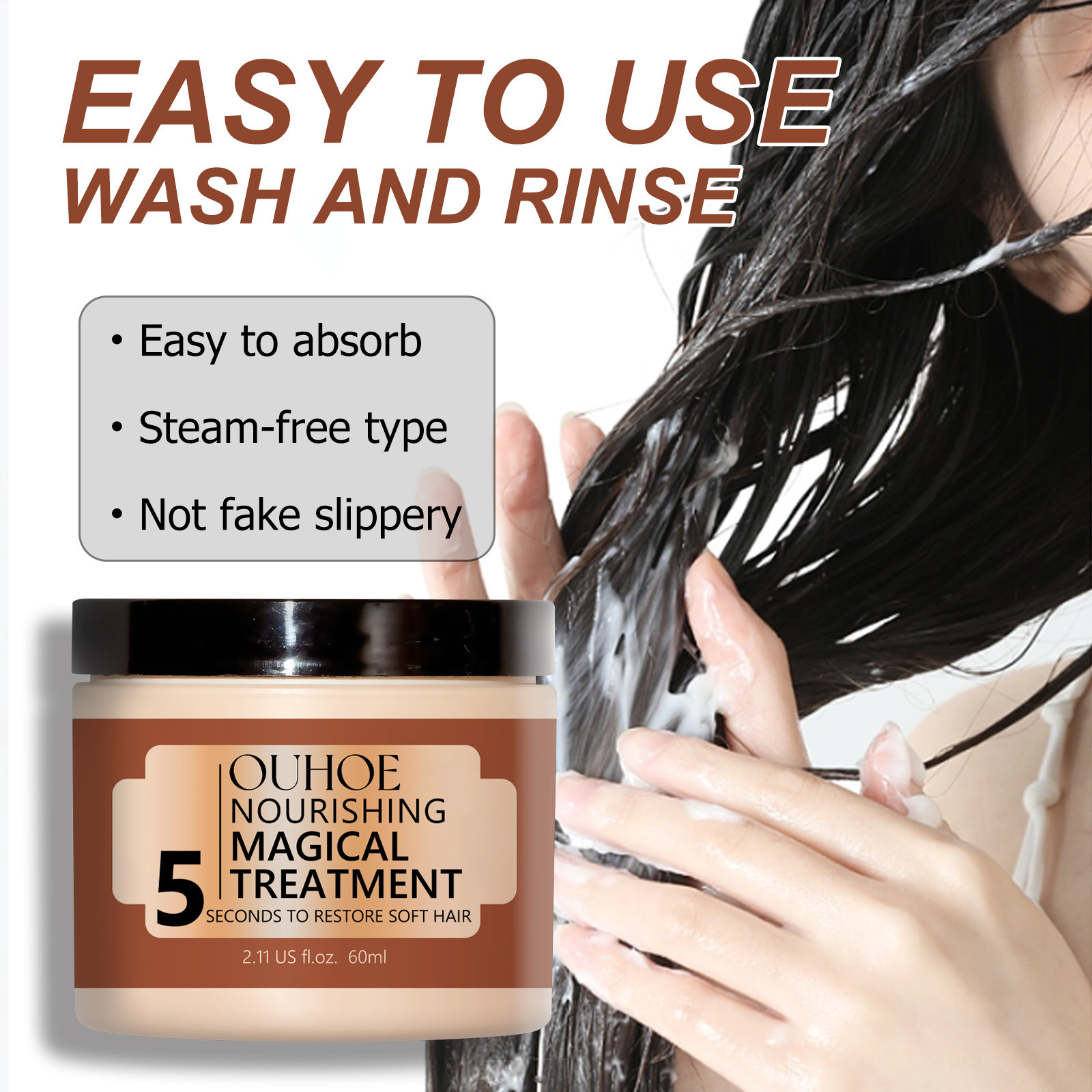 Nourishing Hair Mask 60ml Repair hair dye Perm  split end, dry and damaged Moisture  moisturizing and smoothing hair mask