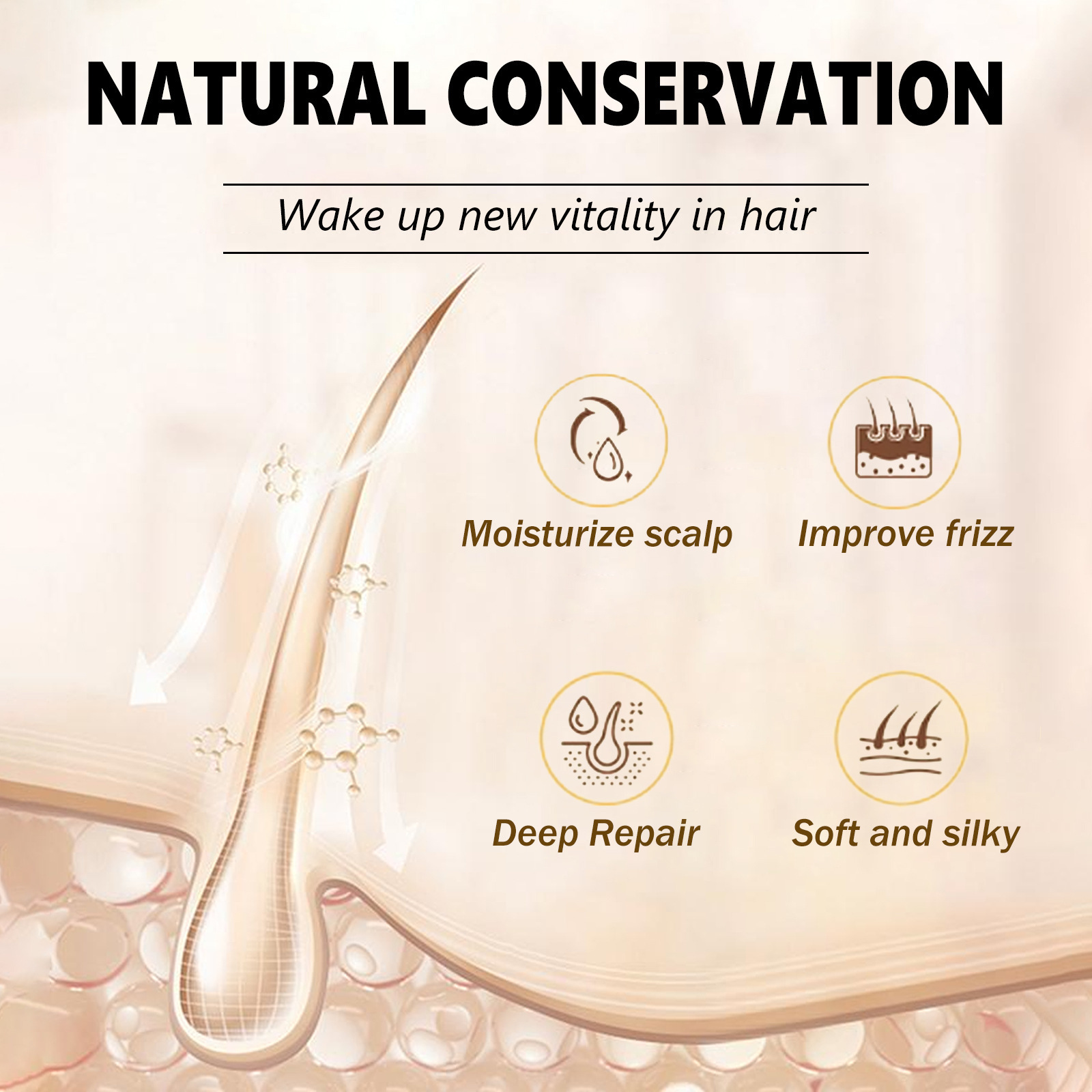 Nourishing Hair Mask 60ml Repair hair dye Perm  split end, dry and damaged Moisture  moisturizing and smoothing hair mask