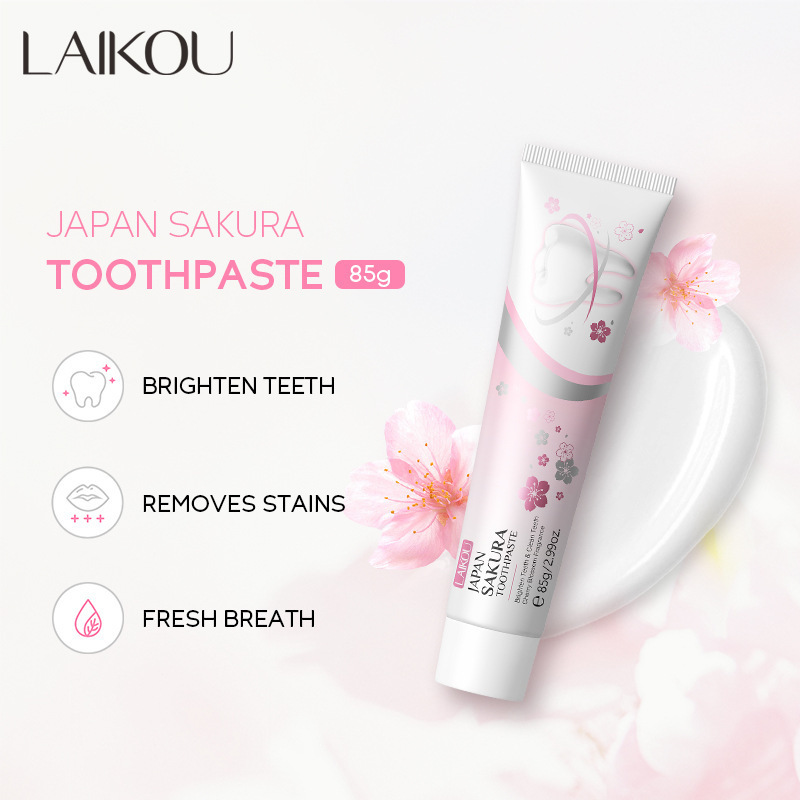 Own brand Cherry Whitening toothpaste Floral Cleaning Teeth Oral care whitening toothpaste