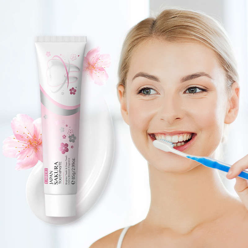 Own brand Cherry Whitening toothpaste Floral Cleaning Teeth Oral care whitening toothpaste