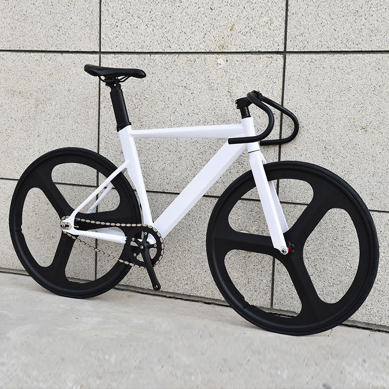 Single Speed Bicycle Fixie Hi-Ten steel Black 700c High Speed Ultralight Aluminum Alloy Fixed Gear Bike