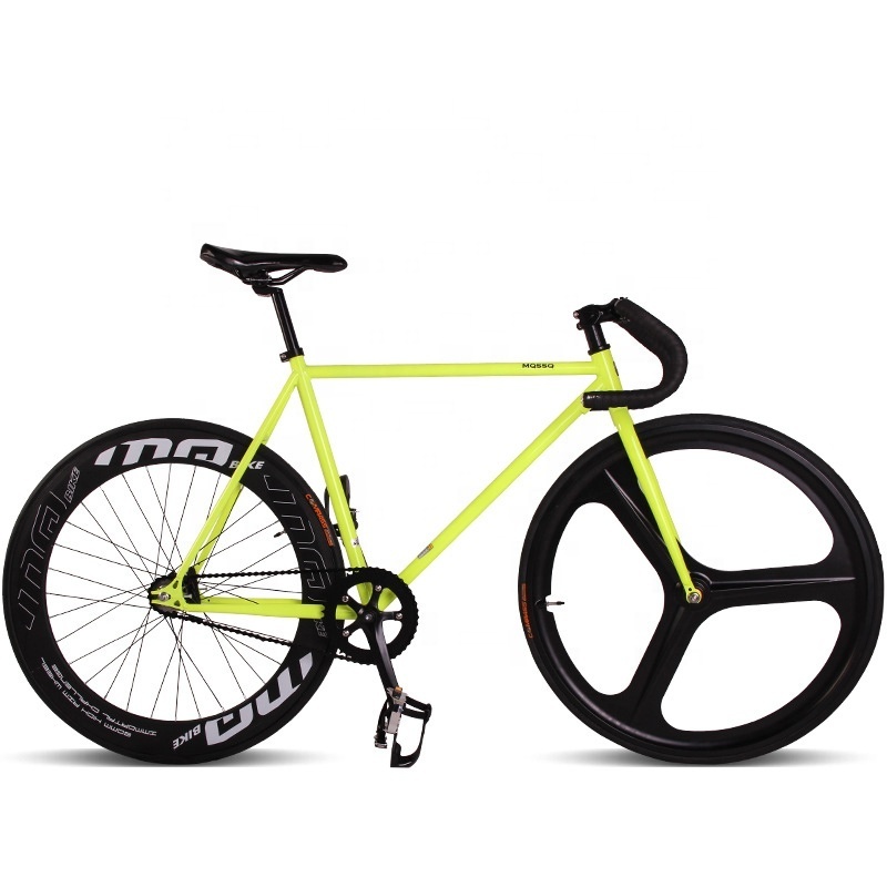 Wholesale Gray 700C Fixed Gear Bike Single Speed Road Bicycle Aluminium Alloy Frame Carbon Wheel for Sale