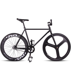 Wholesale Gray 700C Fixed Gear Bike Single Speed Road Bicycle Aluminium Alloy Frame Carbon Wheel for Sale