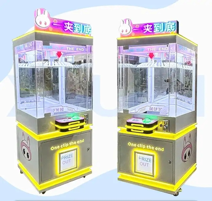 Amusement Park Coin Operated Gift Game Machine Toy Vending Arcade Clamp Prize Game Machine Clip Gift Game Machine