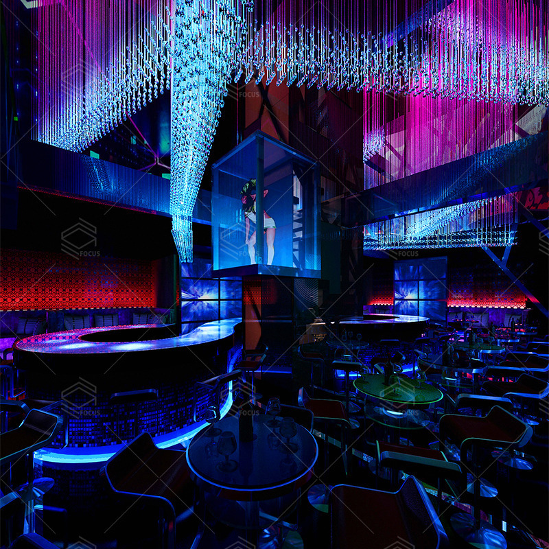 Custom Fashion Modern Night Club interior Design Night Club Wall