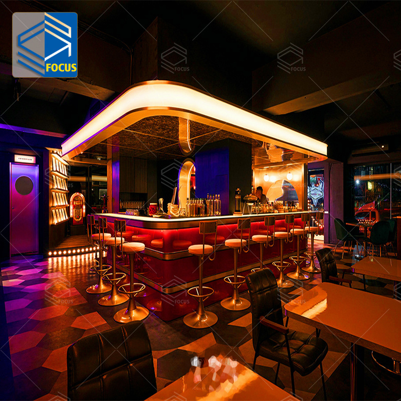 Modern night club sofa commercial lounge furniture bar counter design night club interior design