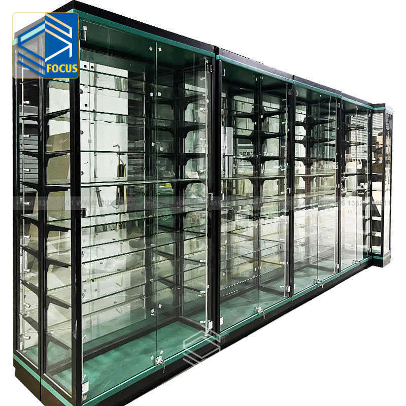 Customized Metal Cigarette Display Shelves Smoke Shops Show Case Display Supplies Showcases Glass Display For Tobacco