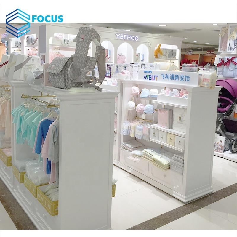 Retail Boutique  Kid's Clothes Cabinet Interior Design Garment Store Baby Clothing Display Racks