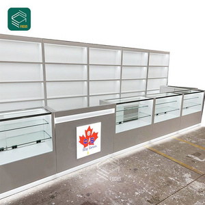 Retail Display Tobacco Shelf Smoke Glass Vitrine Display Case Cigar Shop Fitting Smoke Shop Display Cases