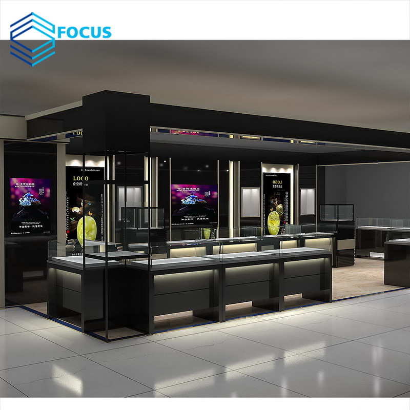 Fashion Jewelry Store Jewellery Mall Shopping Kiosk Glass Jewelry Display Table Jewellery Display Counter