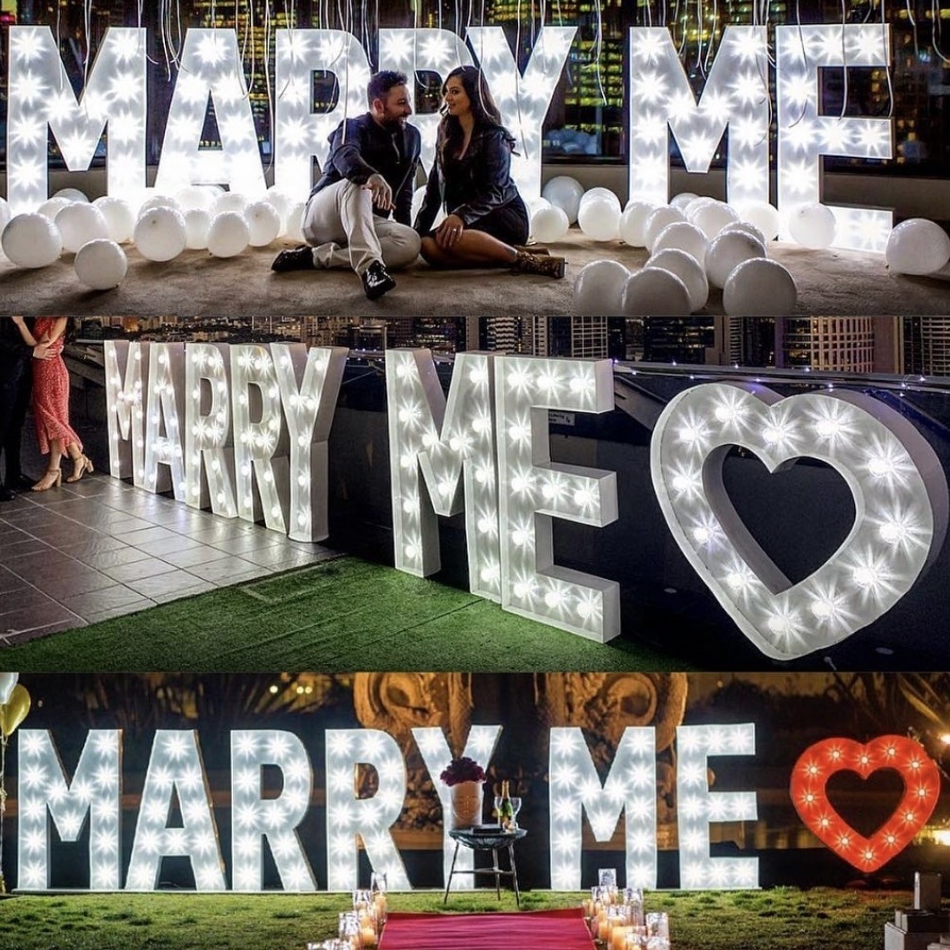 Outdoor Propose Decoration Large 4ft MARRY ME LED Light Up Letters Free Stand Led Bulb Marquee Letters Signs