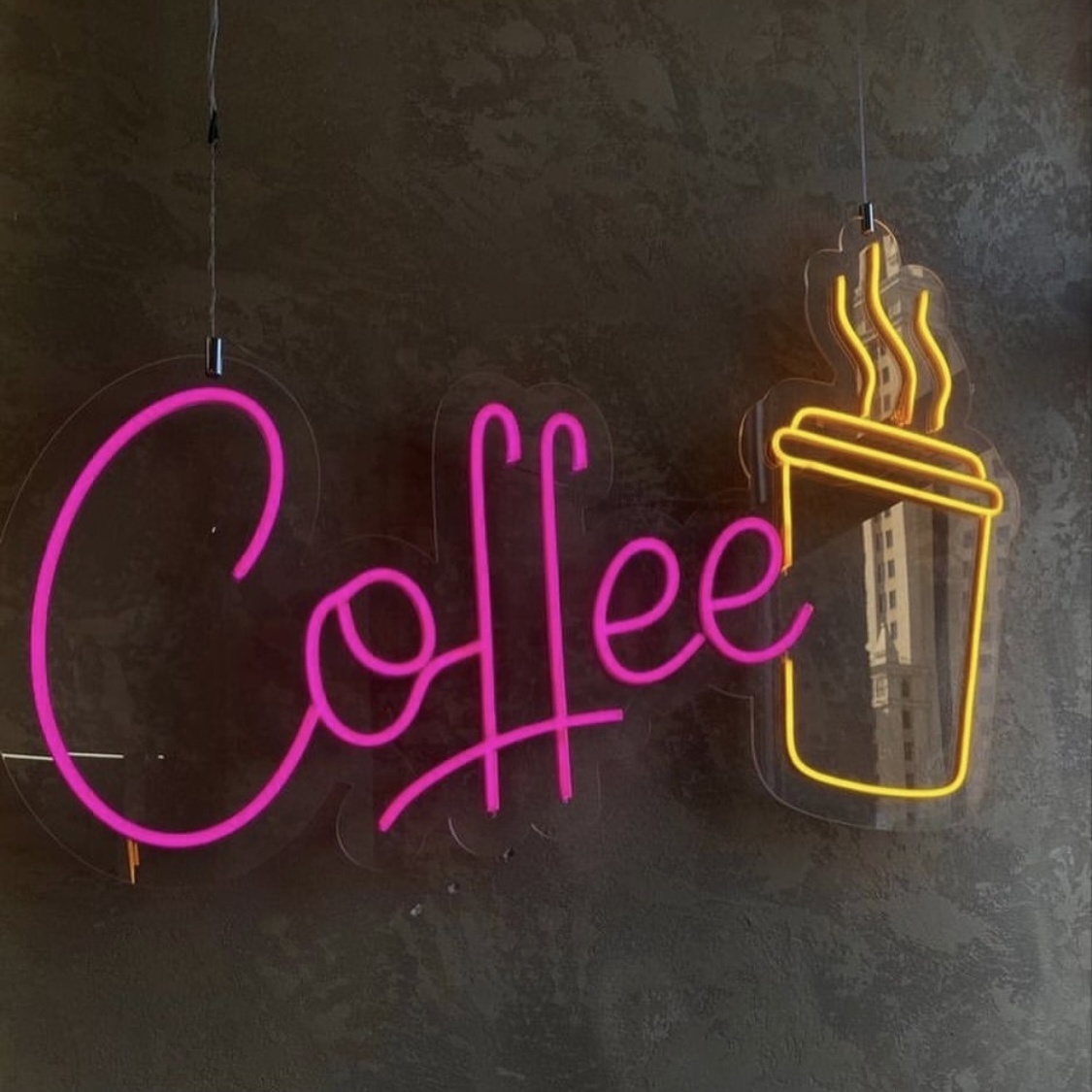 Wall Mounted Coffee Shop Advertising Neon Lights Acrylic Neon Sign Logo Custom For Store