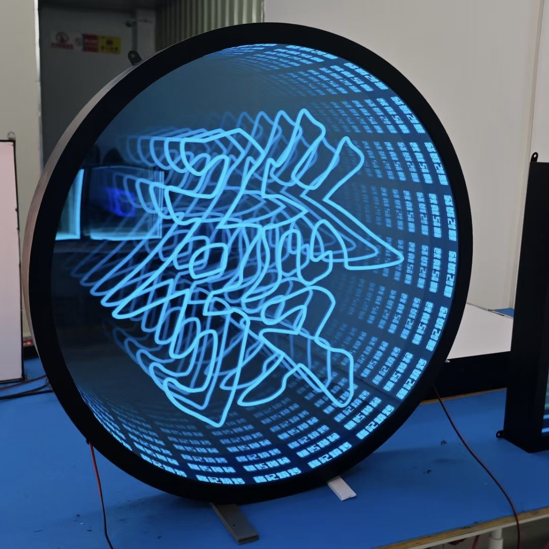 2024 New Customized Product  3D Wall Magic LED Tunnel Infinity Illusion Mirror Infinity Mirror Sign Effect Mirror Neon Sign Led