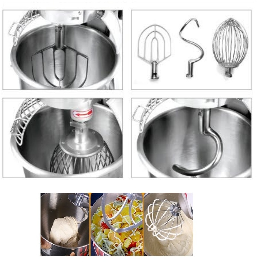 Chinese Easy Operation Dough Food Mixer 1000W with 20L Mixer Kitchenaid Spiral Dough Mixer Bakery with Safty Cover