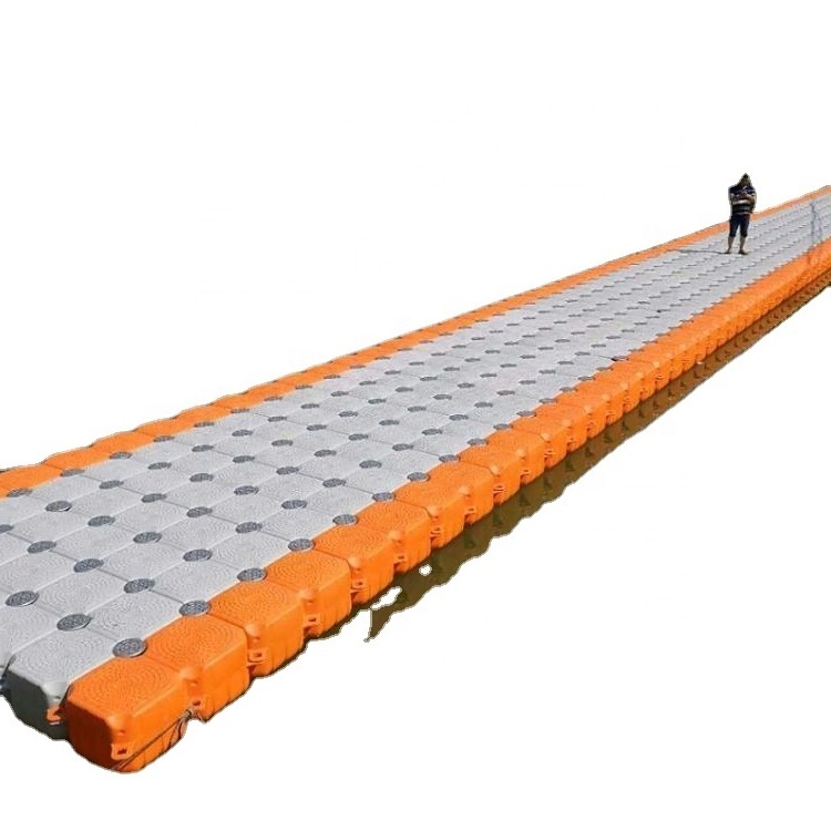 floating bridge made of plastic cube pontoon