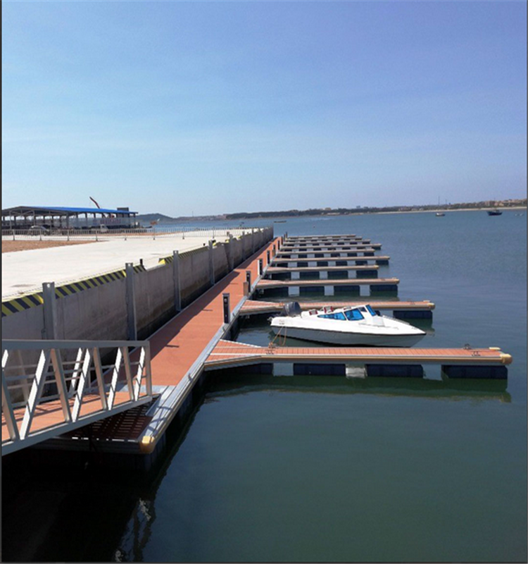 Aluminum Floating Dock & FLOATING BOAT durable floating marina pontoon walkway with wood decking bridge dock