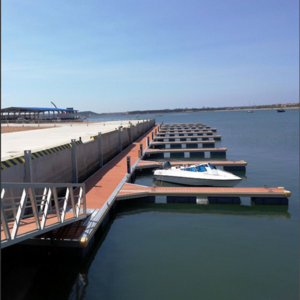 Aluminum Floating Dock & FLOATING BOAT durable floating marina pontoon walkway with wood decking bridge dock