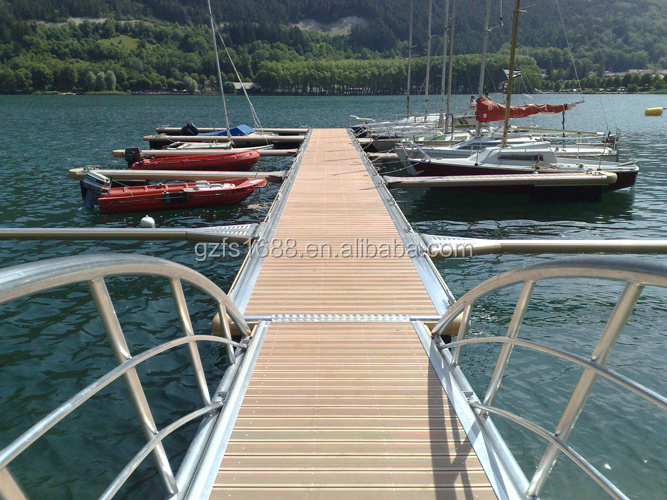 Aluminum Floating Dock & FLOATING BOAT durable floating marina pontoon walkway with wood decking bridge dock