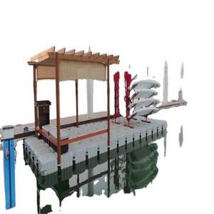 Modern sea houseboat pontoon platform modular floating dock with wood