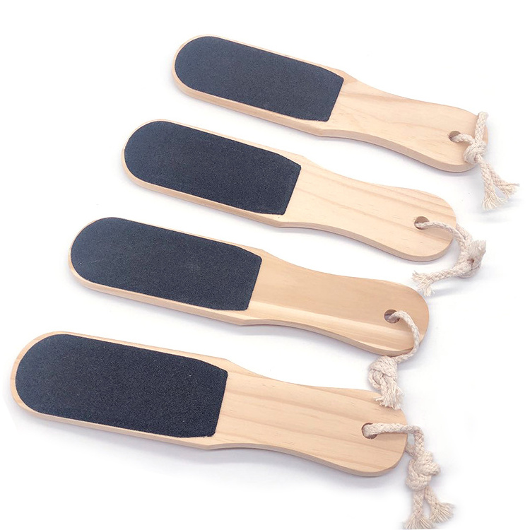 Wooden double sided foot file sandpaper pedicure care tools