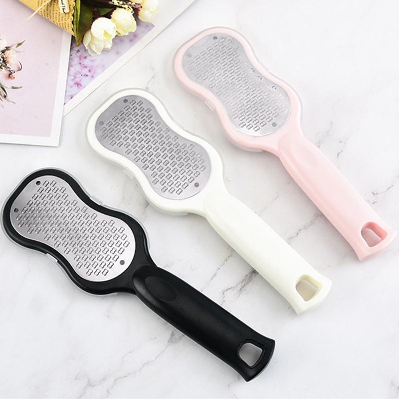 2024 nail tools heel scraper double sided pedicure metal foot file callus remover with handle