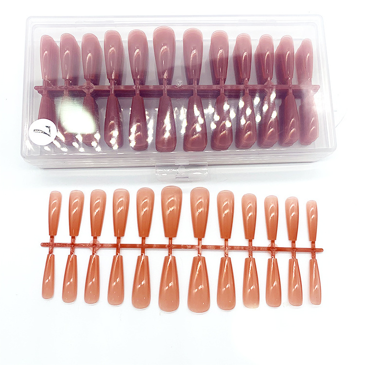 Colorful full cover non c curve wholesale clear long coffin nail tips for salon