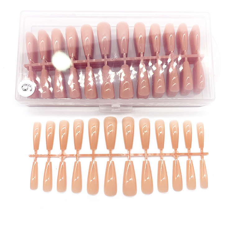 Colorful full cover non c curve wholesale clear long coffin nail tips for salon