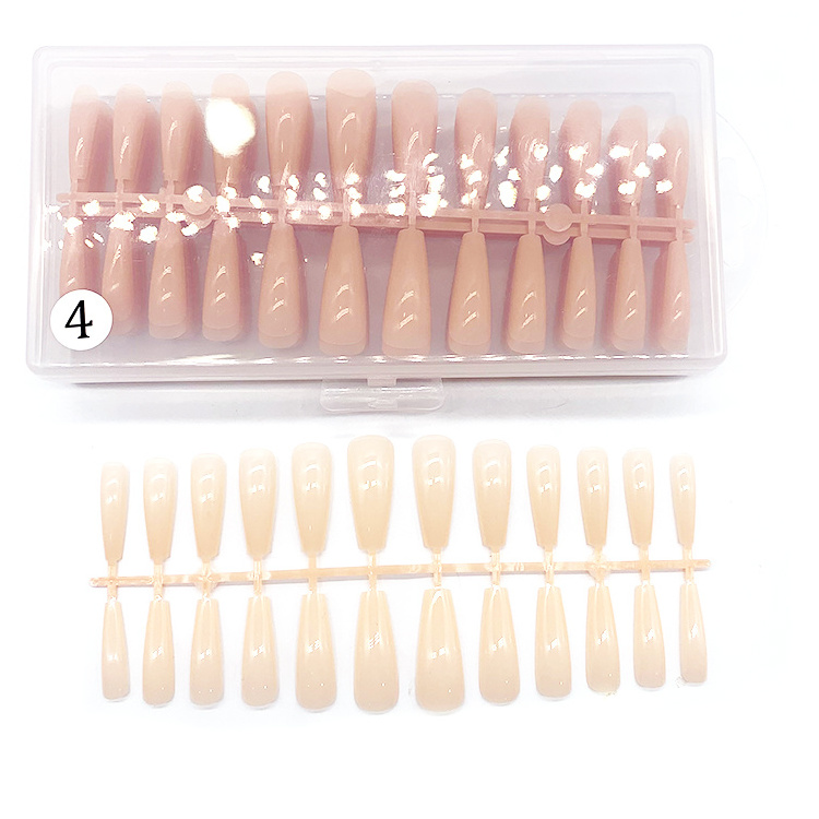 Colorful full cover non c curve wholesale clear long coffin nail tips for salon