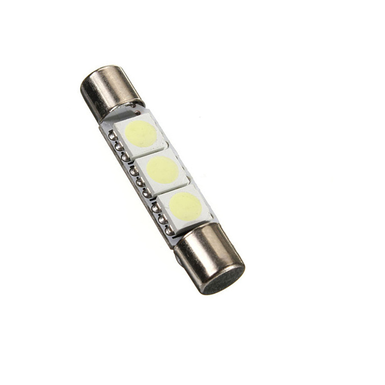 B6 T6 28mm 31mm 12V 5050 3 SMD LED Car Sun Visor Vanity Mirror Light Bulbs Fuse Style Auto Festoon Lamp