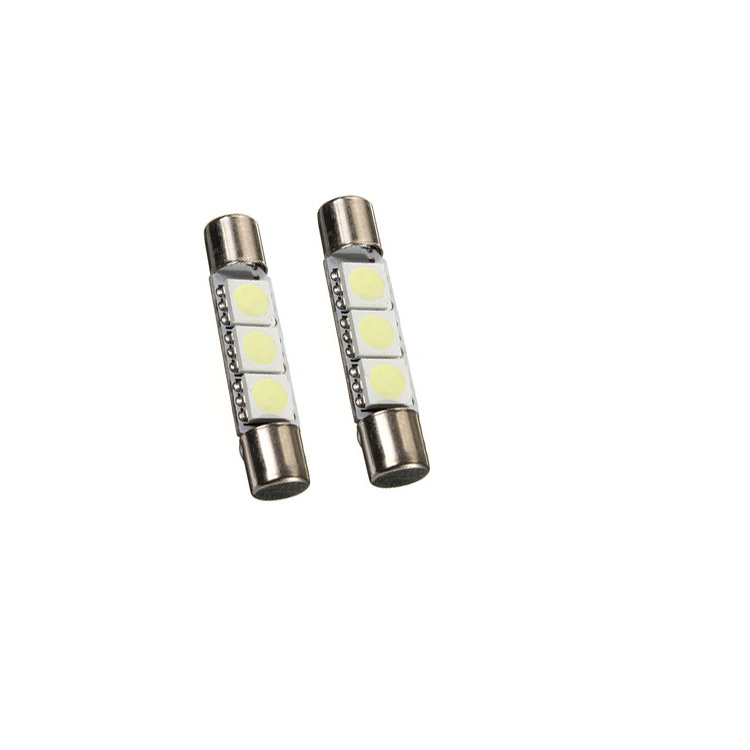 B6 T6 28mm 31mm 12V 5050 3 SMD LED Car Sun Visor Vanity Mirror Light Bulbs Fuse Style Auto Festoon Lamp